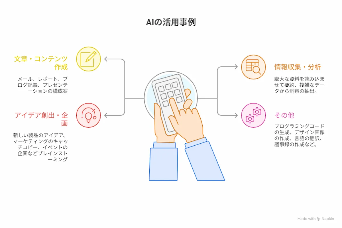 生成AIで何ができるのか?(文章作成、画像生成、要約、翻訳など)